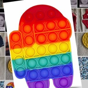 Rare Rainbow AmongUs Pop It